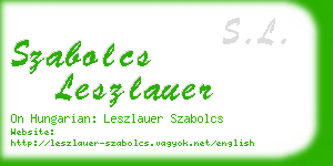 szabolcs leszlauer business card